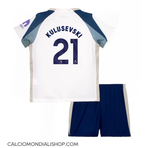 Maglie da calcio Tottenham Hotspur Dejan Kulusevski #21 Prima Maglia Bambino 2025-26 Manica Corta (+ Pantaloni corti)
